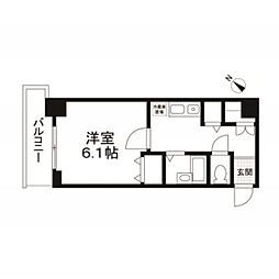 ドエルイン月島 1Kの間取図画像