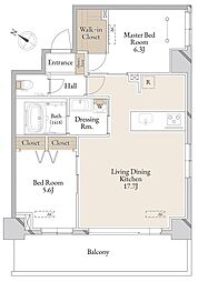 フルーヴベール烏山 3階2LDKの間取り