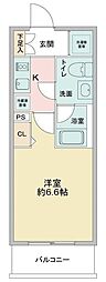 ラドゥセールお花茶屋2 1Kの間取図画像