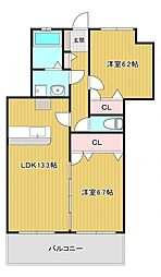 ステラヴァン 2LDKの間取図画像