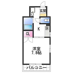 ヤマイチPLAZA　吹上 2階1Kの間取り