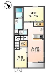 ブリランテ 2LDKの間取図画像