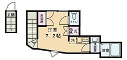 ピッコロッカ新小岩 2階ワンルームの間取り