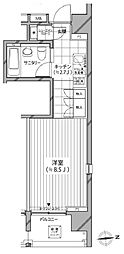 カスタリア麻布十番七面坂 1Kの間取図画像