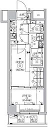 ジェノヴィア北池袋スカイガーデン 1階2Kの間取り