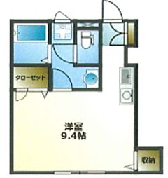 レガーロ 1階ワンルームの間取り