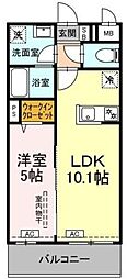 都営浅草線 西馬込駅 徒歩4分の賃貸マンション 4階1LDKの間取り