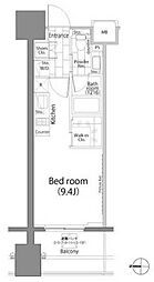 パークハビオ平河町 ワンルームの間取図画像