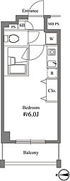 EXIA元住吉 ワンルームの間取図画像