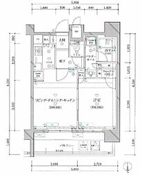 ARTESSIMOLEGA 1LDKの間取図画像
