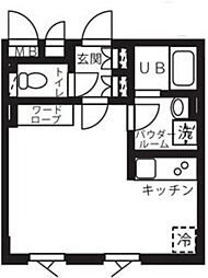 ジェイエムケー田園調布 3階ワンルームの間取り