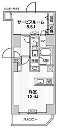 エスレジデンス入谷アレシア ワンルームの間取図画像