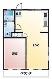 ともえビル 2階1LDKの間取り