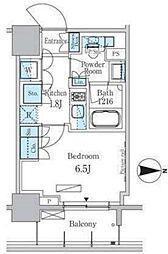 パークアクシス蔵前 3階1Kの間取り