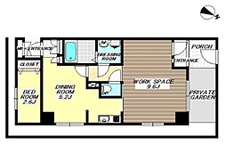 チェスターハウス猿楽町 1階1SDKの間取り