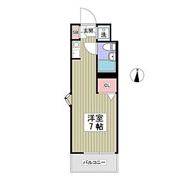 ジョイフル大和南 ワンルームの間取図画像
