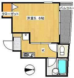 マゼンタ 1Kの間取図画像