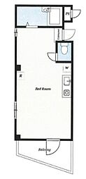 ビクトリータワー田端II 2階ワンルームの間取り