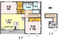 グラシア 2階2LDKの間取り