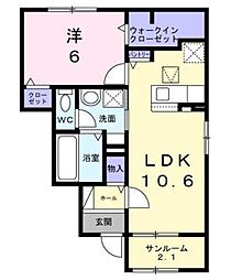 ジール 1LDKの間取図画像