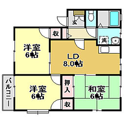 メゾン・ド・藤 3DKの間取図画像