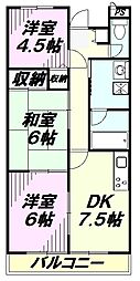 ヒルグレイス武蔵野 3DKの間取図画像