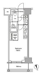 ザ・パークハビオ飯田橋プレイス ワンルームの間取図画像