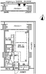 東雲キャナルコートCODAN17号棟 7階ワンルームの間取り