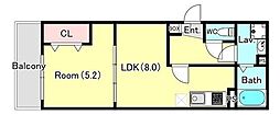ジーメゾン豊春 1LDKの間取図画像