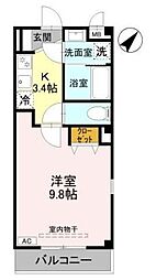 グランシャリオ 1Kの間取図画像