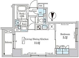パークアクシス錦糸町ヴェール 3階1LDKの間取り