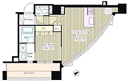 シティカレント南青山 12階1LDKの間取り
