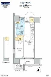 プラウドフラット大井町 12階1LDKの間取り
