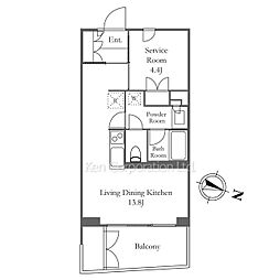 代々木参宮橋テラス 1SLDKの間取図画像