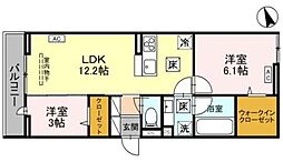 ノーブルパレス東大宮 2LDKの間取図画像