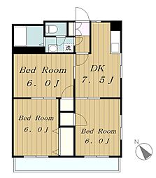 ファミール相模が丘 3DKの間取図画像