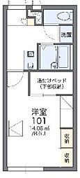レオパレスオユミ2 1Kの間取図画像