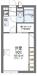 レオパレスセキバB 1Kの間取図画像