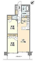 ARK CITY船堀 1階2LDKの間取り