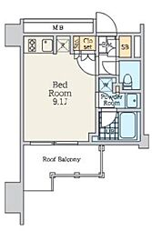 クレストコート中野富士見町 6階ワンルームの間取り