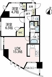 クオス横浜 2LDKの間取図画像