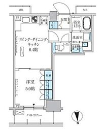 パークアクシス上野三丁目 1LDKの間取図画像