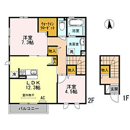 プリムローズ 2LDKの間取図画像