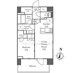 ザ・パークハビオ代々木 3階1LDKの間取り