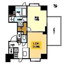 リバーレ月島 8階1LDKの間取り