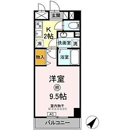 オリゾン立川 1Kの間取図画像