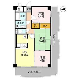 ベルファーレヤブウチ 3LDKの間取図画像