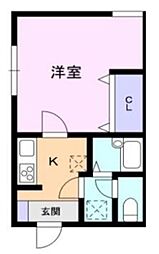 KAZU新宿 1Kの間取図画像