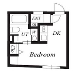 プラチナフォルム東長崎 3階ワンルームの間取り
