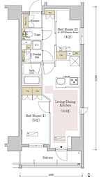 アーバネックス銀座東3 1SLDKの間取図画像